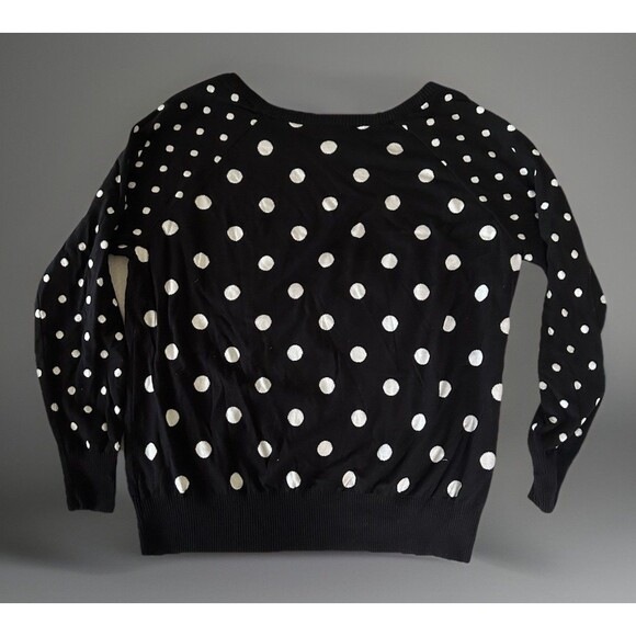 Torrid Whimsygoth Polka Dot Sweater Black And White Size 2 Pullover 90s - Picture 2 of 7